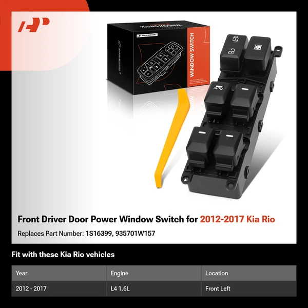Front Driver Door Power Window Switch for 2012-2017 Kia Rio