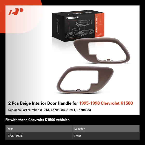 2 Pcs Beige Interior Door Handle for 1995-1998 Chevrolet K1500