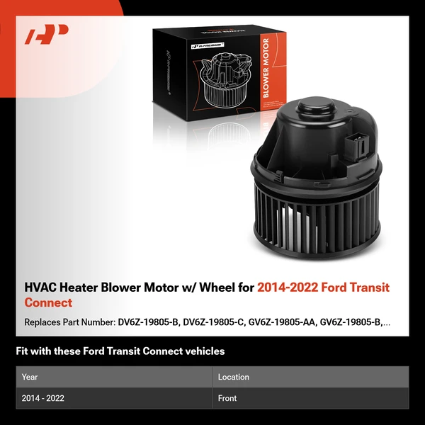 HVAC Heater Blower Motor w/ Wheel for 2014-2022 Ford Transit Connect
