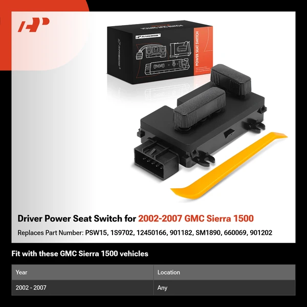 Driver Power Seat Switch for 2002-2007 GMC Sierra 1500