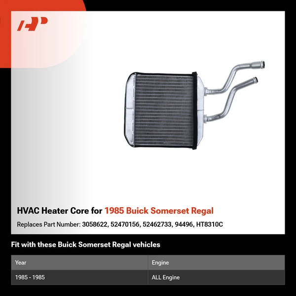 HVAC Heater Core for 1985 Buick Somerset Regal