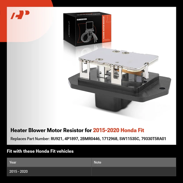 Heater Blower Motor Resistor for 2015-2020 Honda Fit