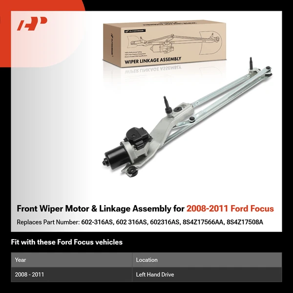 Front Wiper Motor & Linkage Assembly for 2008-2011 Ford Focus
