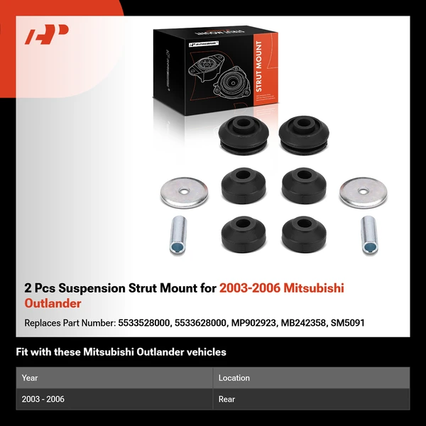 2 Pcs Suspension Strut Mount for 2003-2006 Mitsubishi Outlander