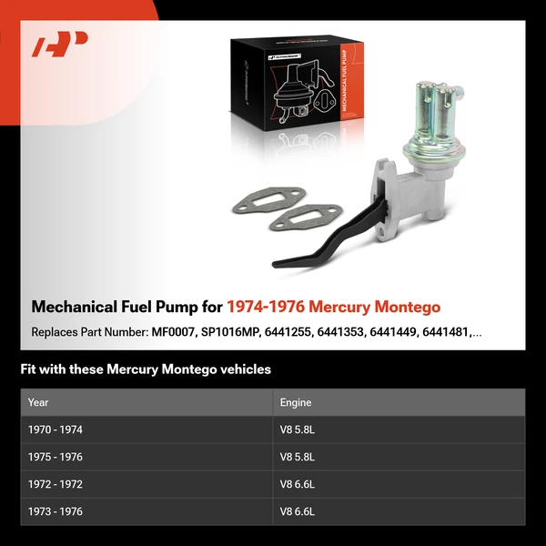 Mechanical Fuel Pump for 1974-1976 Mercury Montego