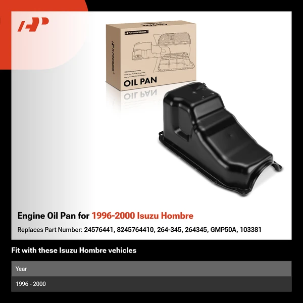 Engine Oil Pan for 1996-2000 Isuzu Hombre