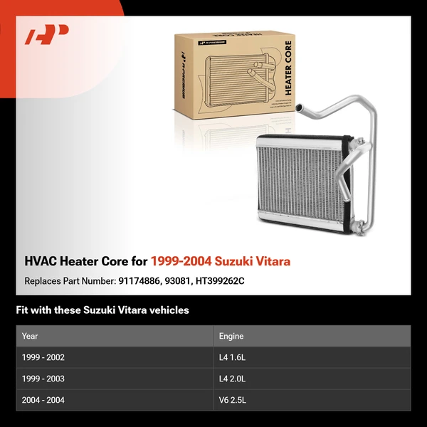 HVAC Heater Core for 1999-2004 Suzuki Vitara