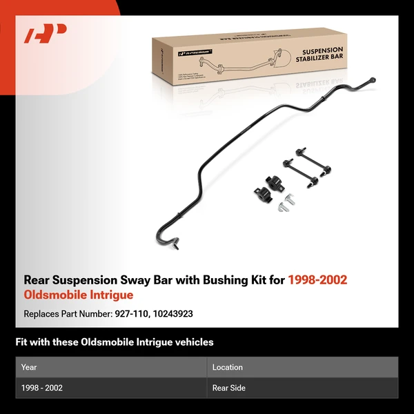 Rear Suspension Sway Bar with Bushing Kit for 1998-2002 Oldsmobile Intrigue