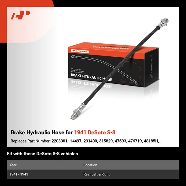 Brake Hydraulic Hose for 1941 DeSoto S-8