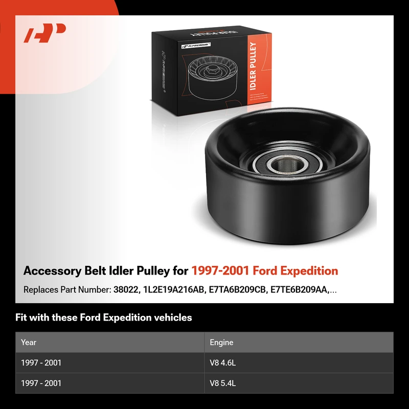 Accessory Belt Idler Pulley for 1997-2001 Ford Expedition
