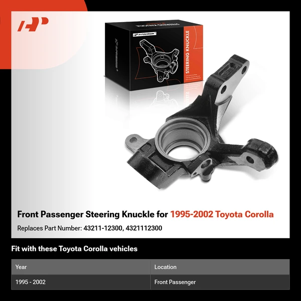 Front Passenger Steering Knuckle for 1995-2002 Toyota Corolla