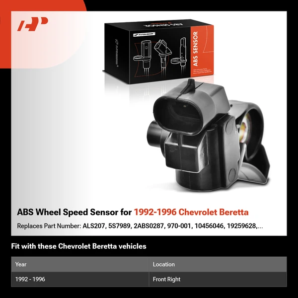 ABS Wheel Speed Sensor for 1992-1996 Chevrolet Beretta