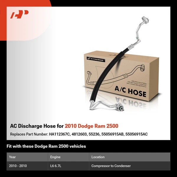 AC Discharge Hose for 2010 Dodge Ram 2500