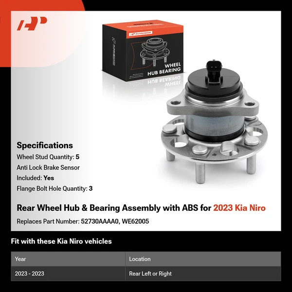 Rear Wheel Hub & Bearing Assembly with ABS for 2023 Kia Niro