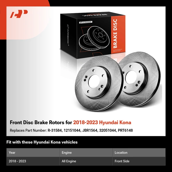 Front Disc Brake Rotors for 2018-2023 Hyundai Kona