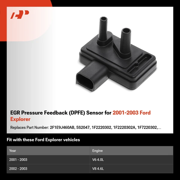 EGR Pressure Feedback (DPFE) Sensor for 2001-2003 Ford Explorer