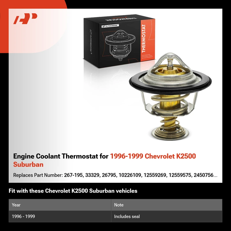 Engine Coolant Thermostat for 1996-1999 Chevrolet K2500 Suburban