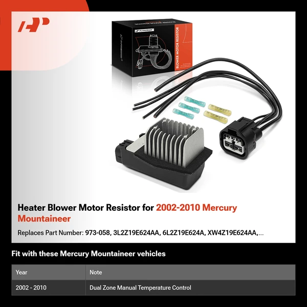 Heater Blower Motor Resistor for 2002-2010 Mercury Mountaineer