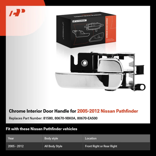 Chrome Interior Door Handle for 2005-2012 Nissan Pathfinder