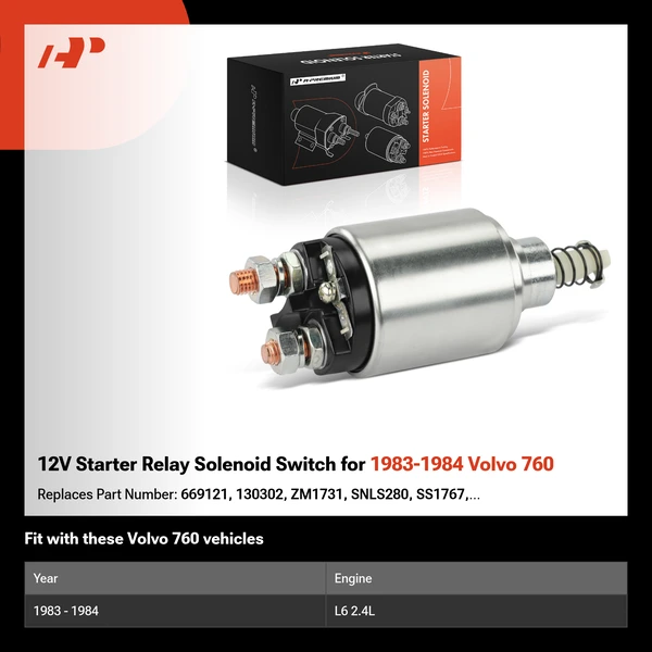 12V Starter Relay Solenoid Switch for 1983-1984 Volvo 760