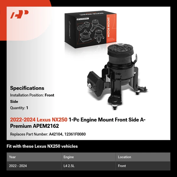 2022-2024 Lexus NX250 1-Pc Engine Mount Front Side A-Premium APEM2162