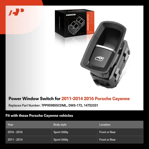 Power Window Switch for 2011-2014 2016 Porsche Cayenne