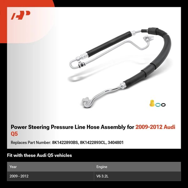 Power Steering Pressure Line Hose Assembly for 2009-2012 Audi Q5