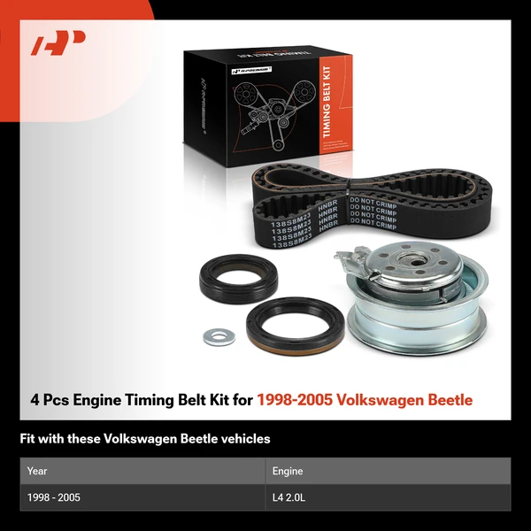 4 Pcs Engine Timing Belt Kit for 1998-2005 Volkswagen Beetle