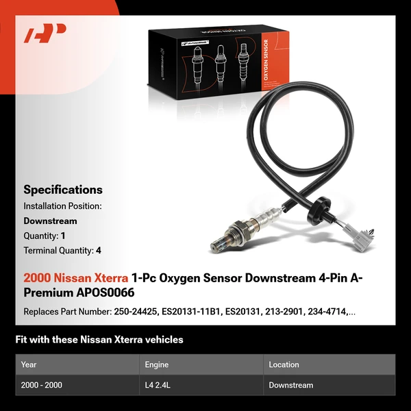 2000 Nissan Xterra 1-Pc Oxygen Sensor Downstream 4-Pin A-Premium APOS0066