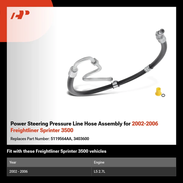 Power Steering Pressure Line Hose Assembly for 2002-2006 Freightliner Sprinter 3500