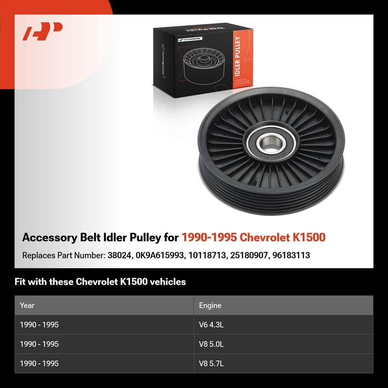 Accessory Belt Idler Pulley for 1990-1995 Chevrolet K1500