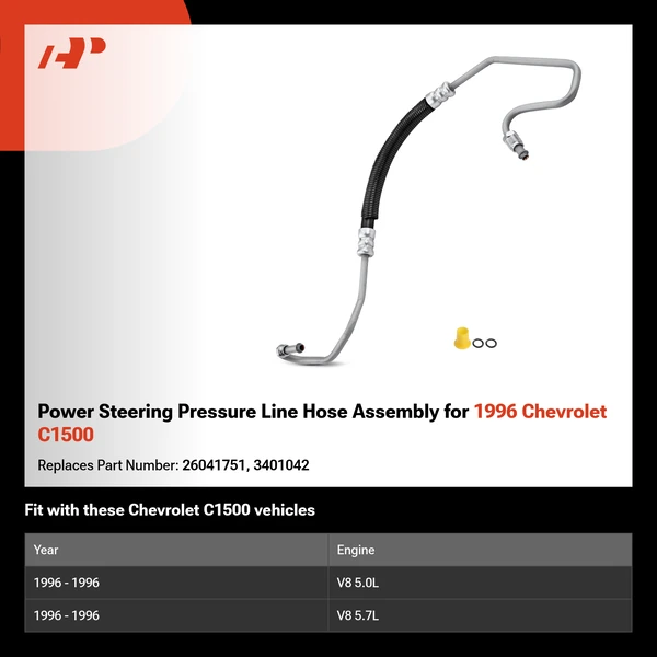 Power Steering Pressure Line Hose Assembly for 1996 Chevrolet C1500