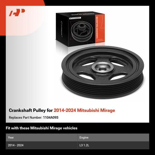 Crankshaft Pulley for 2014-2024 Mitsubishi Mirage