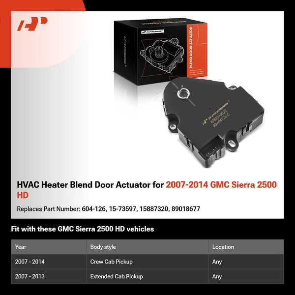 HVAC Heater Blend Door Actuator for 2007-2014 GMC Sierra 2500 HD