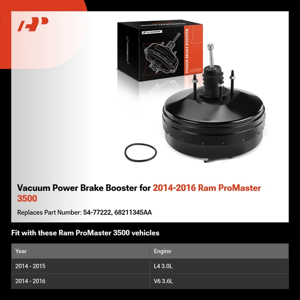 Vacuum Power Brake Booster for 2014-2016 Ram ProMaster 3500