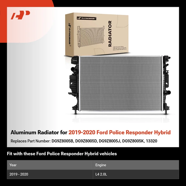 Aluminum Radiator for 2019-2020 Ford Police Responder Hybrid
