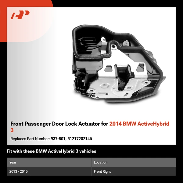 Front Passenger Door Lock Actuator for 2014 BMW ActiveHybrid 3