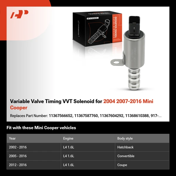 Variable Valve Timing VVT Solenoid for 2004 2007-2016 Mini Cooper