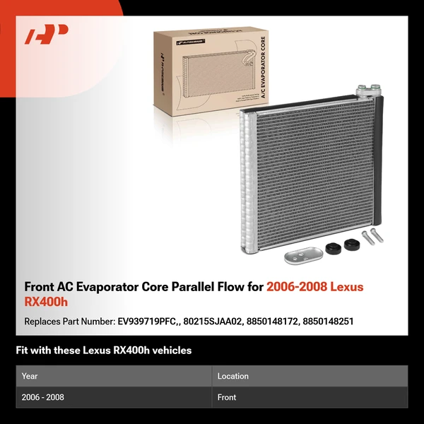 Front AC Evaporator Core Parallel Flow for 2006-2008 Lexus RX400h