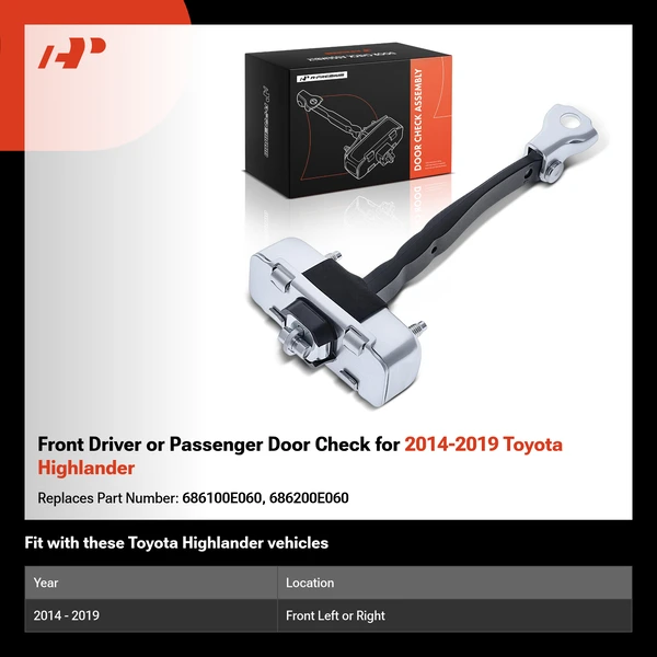 Front Driver or Passenger Door Check for 2014-2019 Toyota Highlander