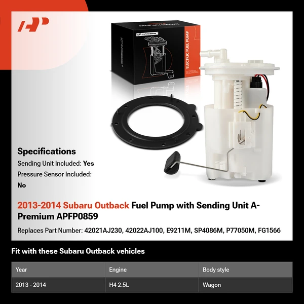 2013-2014 Subaru Outback Fuel Pump with Sending Unit A-Premium APFP0859