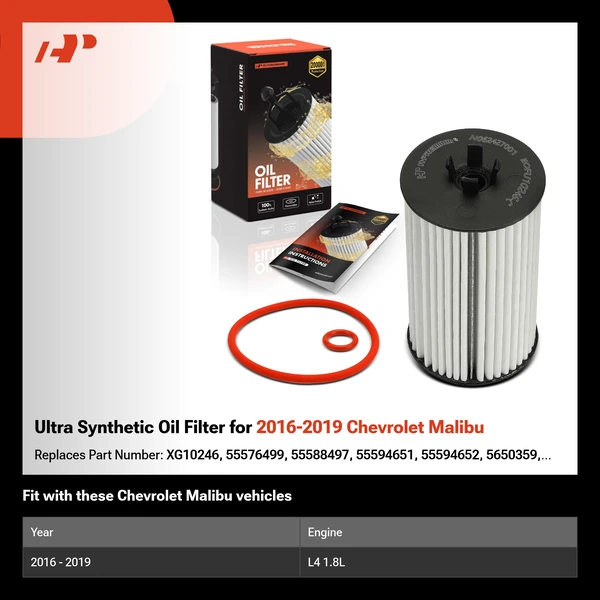 Ultra Synthetic Oil Filter for 2016-2019 Chevrolet Malibu