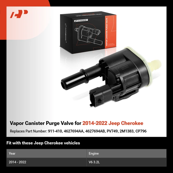 Vapor Canister Purge Valve for 2014-2022 Jeep Cherokee