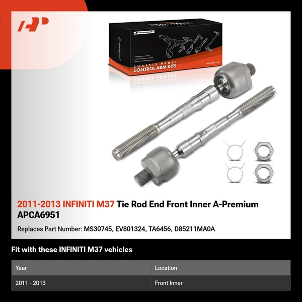 2011-2013 INFINITI M37 Tie Rod End Front Inner A-Premium APCA6951