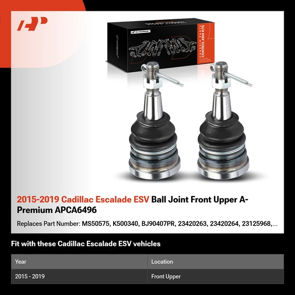 2015-2019 Cadillac Escalade ESV Ball Joint Front Upper A-Premium APCA6496