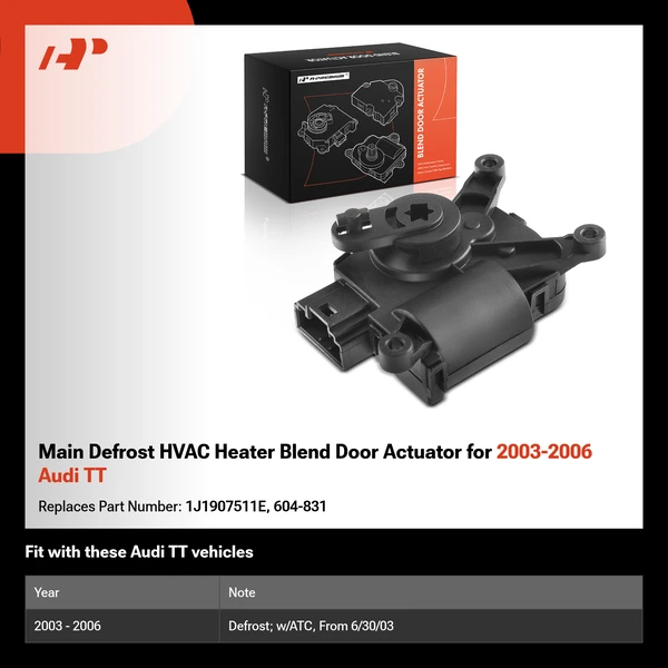 Main Defrost HVAC Heater Blend Door Actuator for 2003-2006 Audi TT