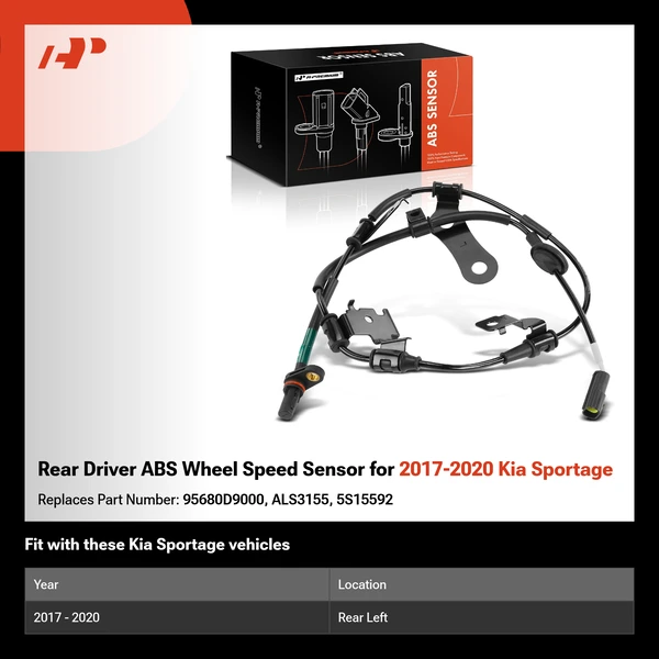 Rear Driver ABS Wheel Speed Sensor for 2017-2020 Kia Sportage