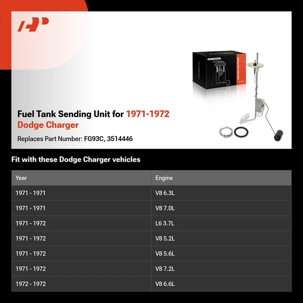 Fuel Tank Sending Unit for 1971-1972 Dodge Charger