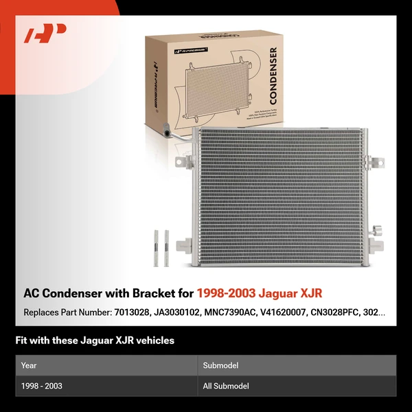 AC Condenser with Bracket for 1998-2003 Jaguar XJR