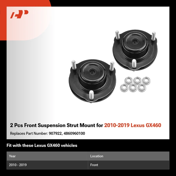 2 Pcs Front Suspension Strut Mount for 2010-2019 Lexus GX460